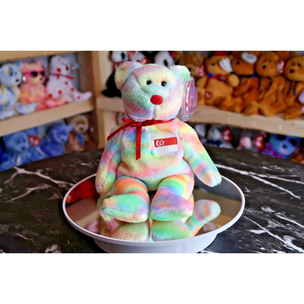 TY Beanie Baby - Singabear the Bear (Singapore Exclusive) | MWMT | Vintage |